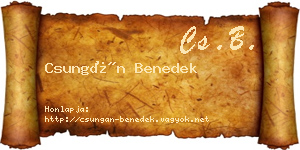 Csungán Benedek névjegykártya