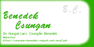 benedek csungan business card